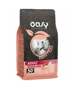 Oasy - karma dla psa 12kg Grain Free Adult Medium/Large indyk