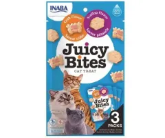 Inaba - miękki przysmak dla kotów Juicy Bites, przegrzebki i krab 3x11,3g