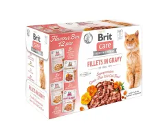 Brit mokra karma dla kota Care Cat kawałki w sosie Flavour Box 12x85g