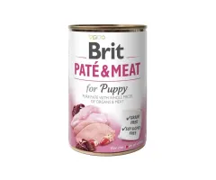 Mokra karma dla psa Brit Pate&Meat Puppy dla szczeniąt i młodych psów kurczak z indykiem 400g