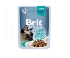 Brit mokra karma dla kota Care Cat, kawałki wołowiny w sosie 85g