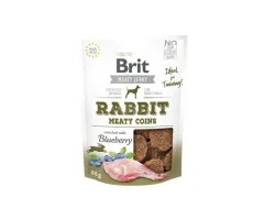 Brit - przysmak dla psa meaty jerky meaty coins rabbit królik z borówką 80g