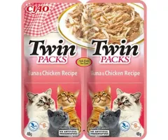 Inaba - karma uzupełniająca dla kota Twin Packs, tuńczyk i kurczak 2x40g