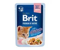 Brit mokra karma dla kociąt Care Kitten, kawałki kurczaka w sosie 85g