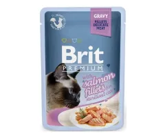 Brit mokra karma dla kota Care Cat, kawałki łososia w sosie 85g