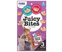 Inaba - miękki przysmak dla kotów Juicy Bites, krewetki i owoce morza 3x11,3g