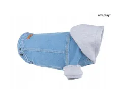 Kurtka z kapturem dla psa Denim Amiplay niebieska 30cm