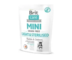 Brit - karma dla psa 400g Care Dog Mini Grain-Free Light&Sterilised królik z łososiem