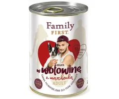 Mokra karma dla psa Family First Adult Bogata w wołowinę z marchewką 400g