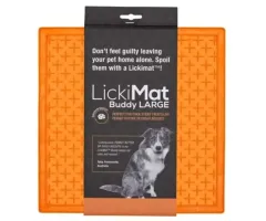 Mata do lizania dla psa Buddy Large 30,5x25,5cm pomarańczowa LickiMat