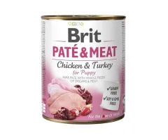 Mokra karma dla psa Brit Pate&Meat Puppy chicken&turkey kurczak z indykiem 800g