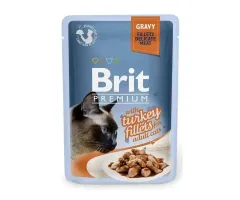 Brit mokra karma dla kota Care Cat, kawałki indyka w sosie 85g